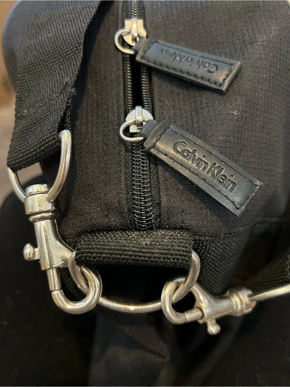 Calvin Klein Black Travel Duffel Bag with Shoulder Strap